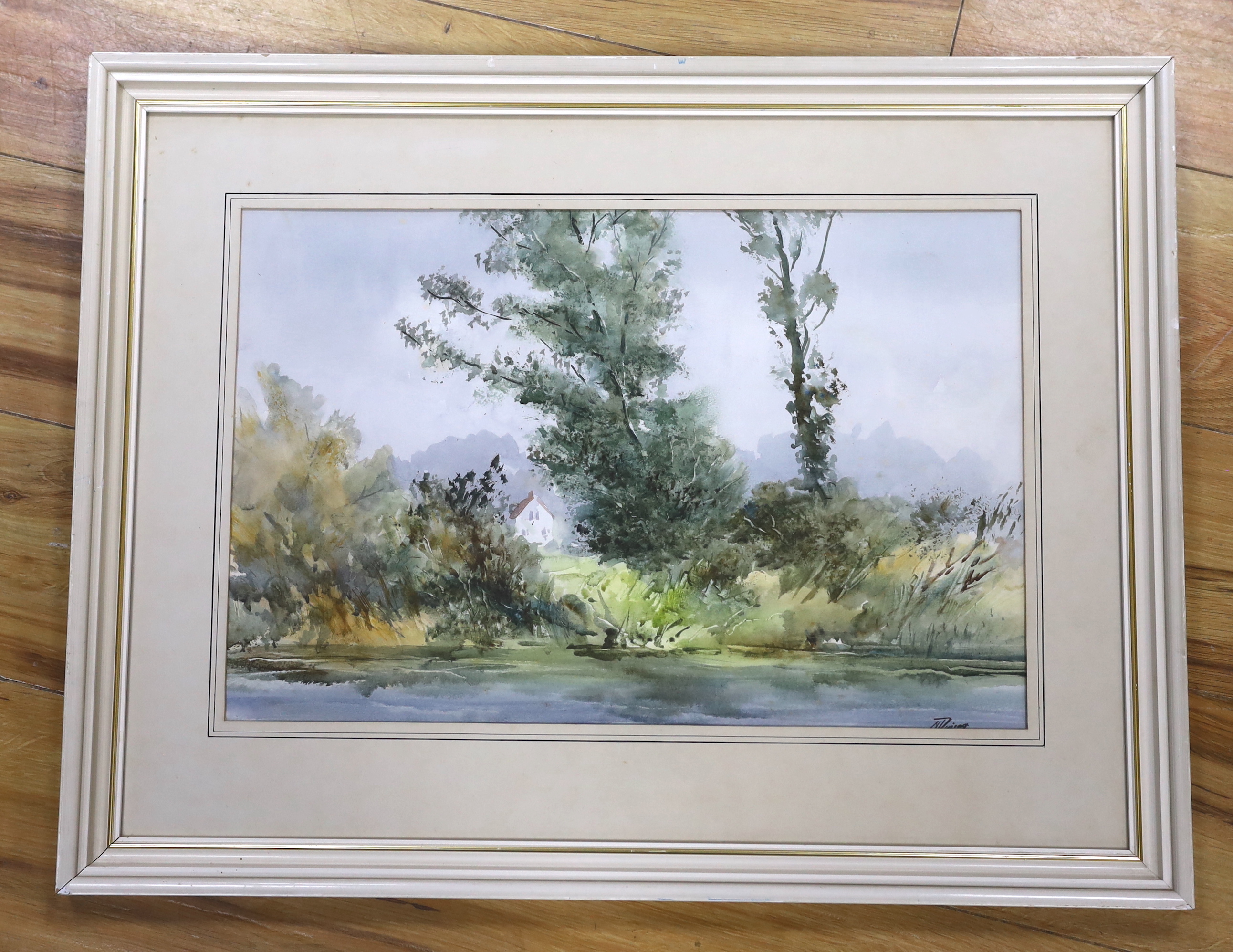 Norman Dinnage (b.1928), watercolour, Cuckmere at Litlington, signed, 32 x 47cm